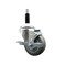 Service Caster 3.5'' Gray Poly Swivel 7/8'' Expanding Stem Caster with Brake SCC-EX20S3514-PPUB-TLB-78 - alternate 1